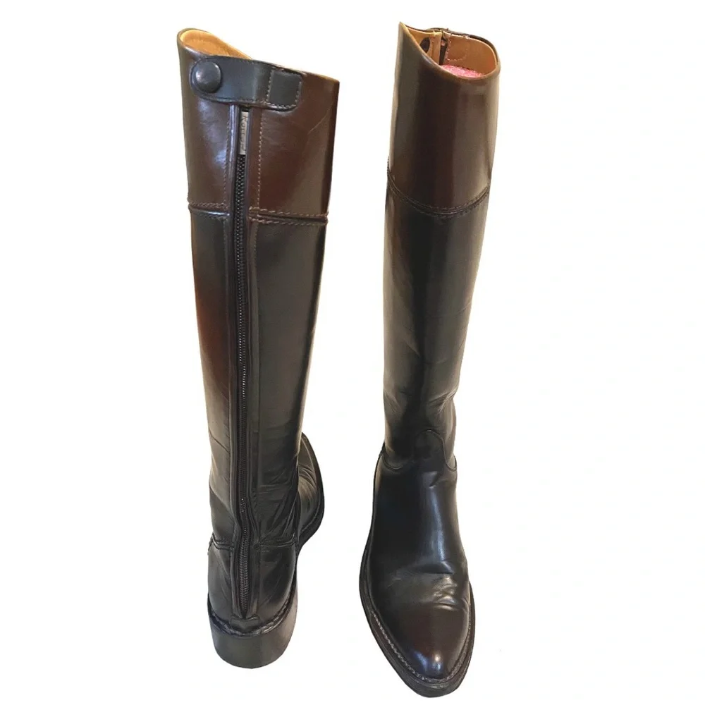 Rocco P Barney’s Tall Western Riding Knee Boots Flat Leather 36.5 Leather - Picture 2 of 13